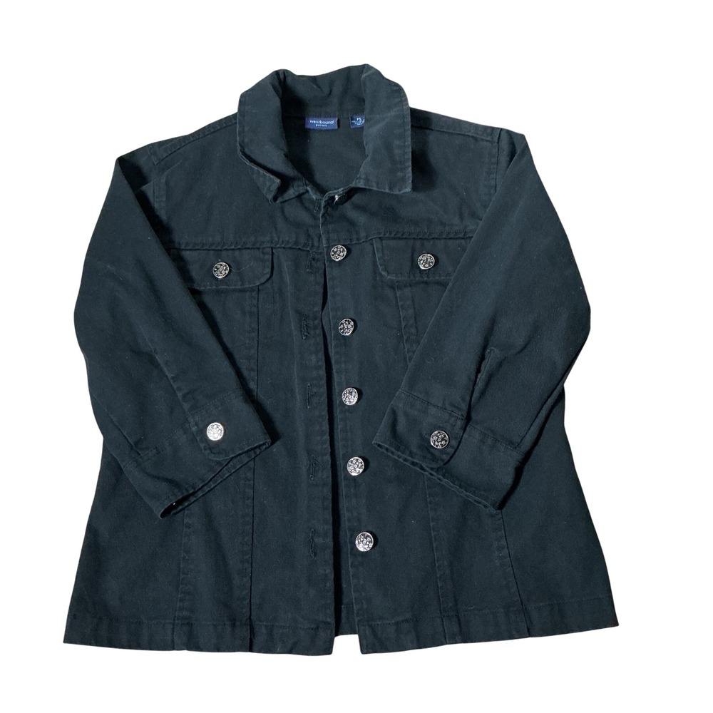 Westbound Cropped Denim Jacket Womens PS Black Minimalist Dark Academia